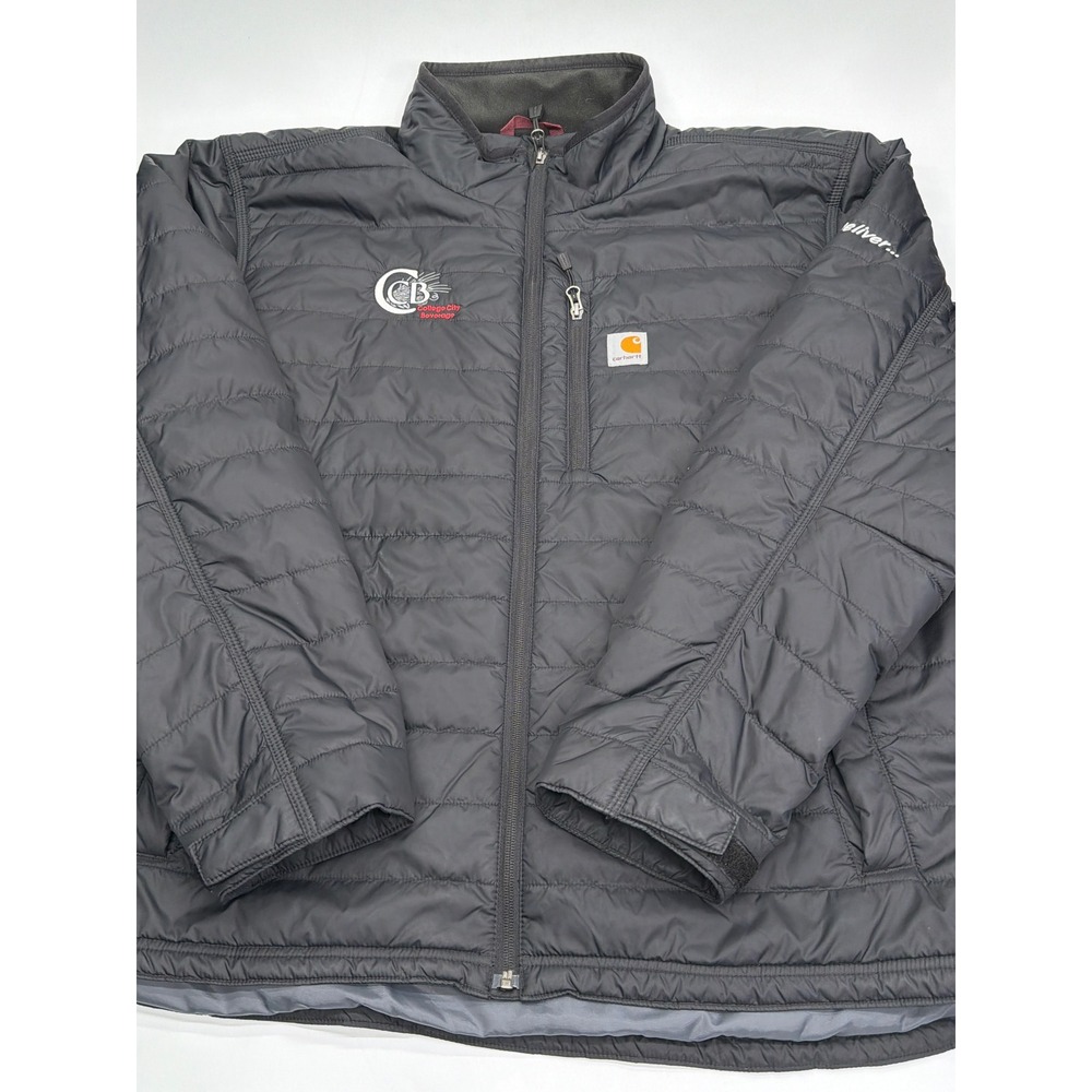 Carhartt Mens 2XL Black Gilliam Insulated Puffer Jacket 102208 001 Rain Defender